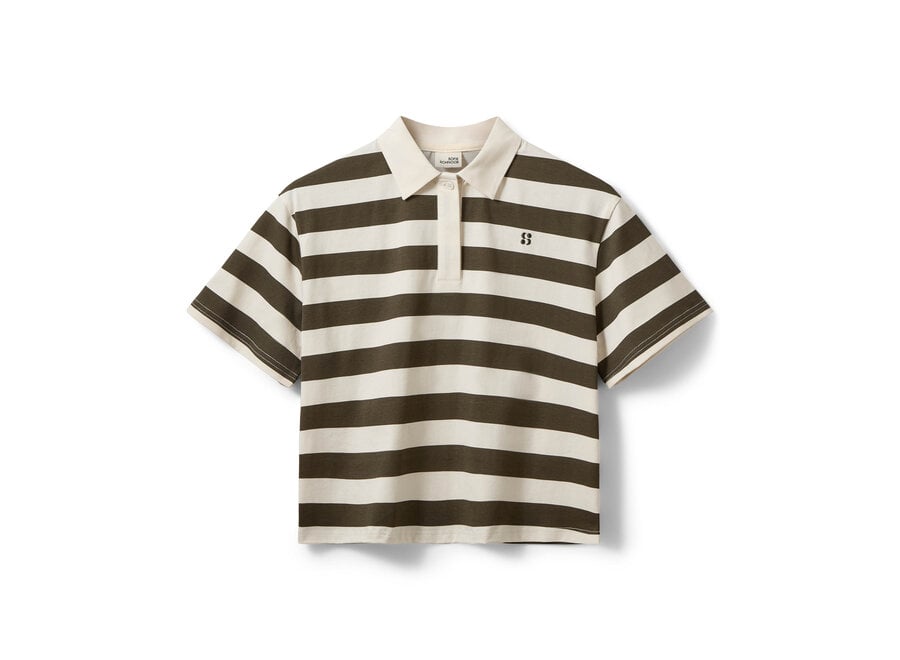 PilSY Polo  Brown Striped Meisjes T-shirt