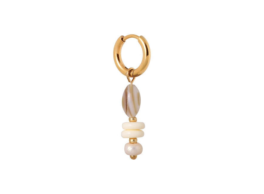 Natural shell hoop gold