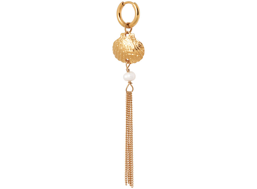 Long shell hoop gold