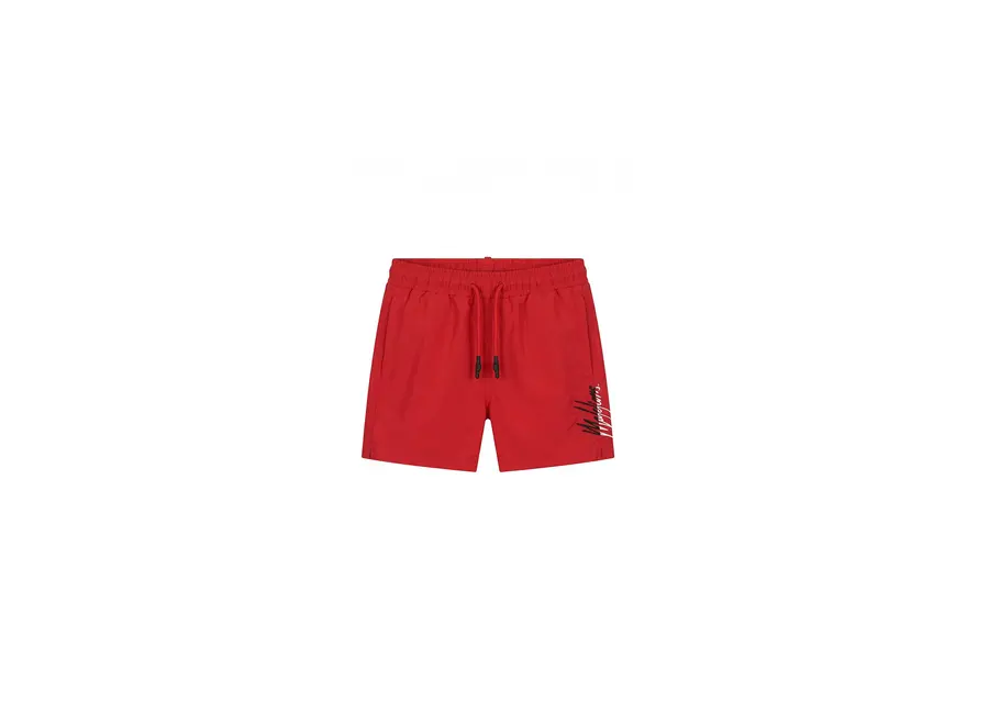 Malelions Junior Split Swim Shorts  Red/White Jongens Zwembroek