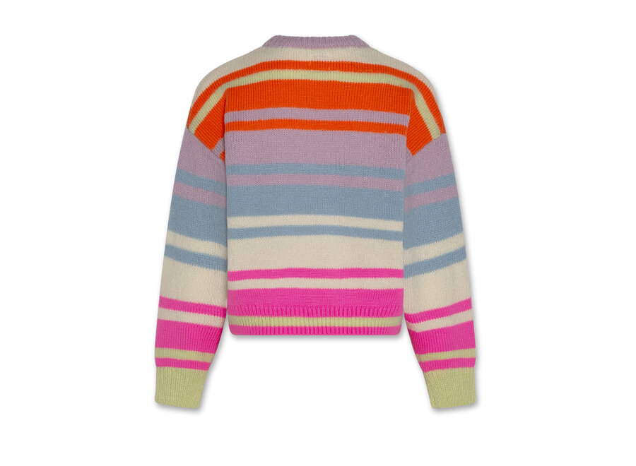 Wanda C-Neck Stripe   Multicolour Meisjes Trui