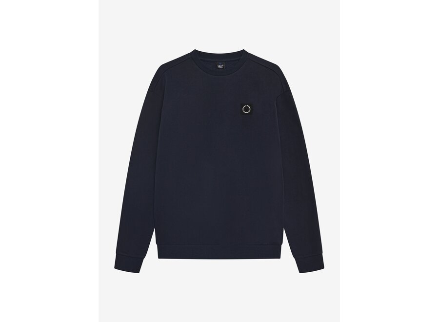 Loose Fit Sweat Badge Brushed Navy Jongens  Trui