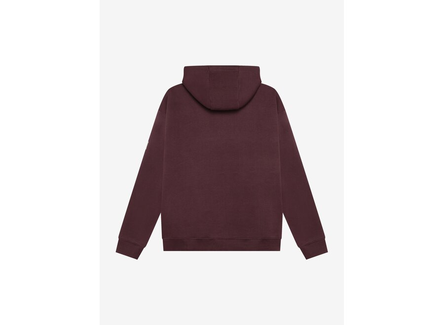 Loose Fit Hoodie Chest Brushed  Dusty Bordeaux Jongens  Hoodie