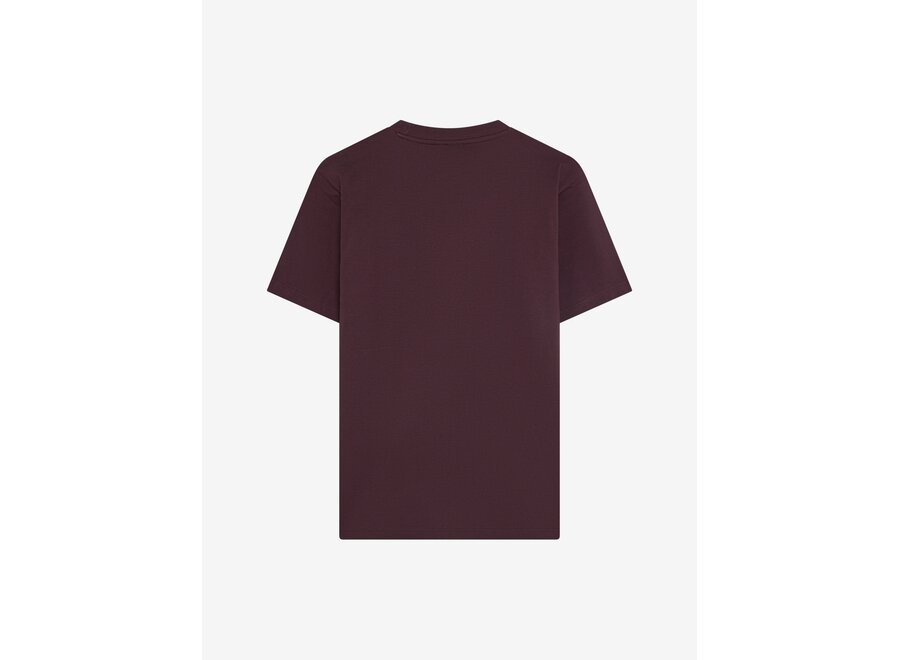 T-Shirt Basic Badge  Dusty Bordeaux Jongens  T-shirt