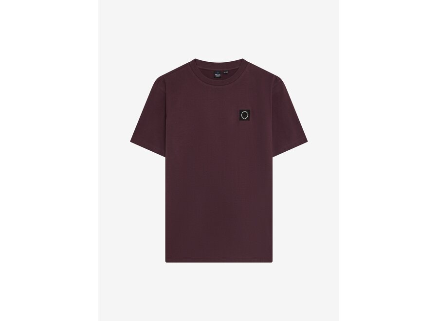 T-Shirt Basic Badge  Dusty Bordeaux Jongens  T-shirt