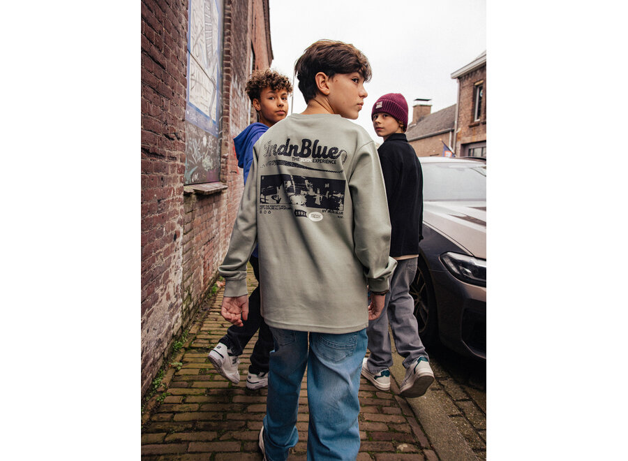 T-Shirt LS AW Sleeve Dust Green  Jongens  Longsleeve