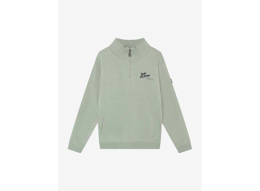 Zip Sweater INDN Brushed  Dust Green  Jongens  Trui