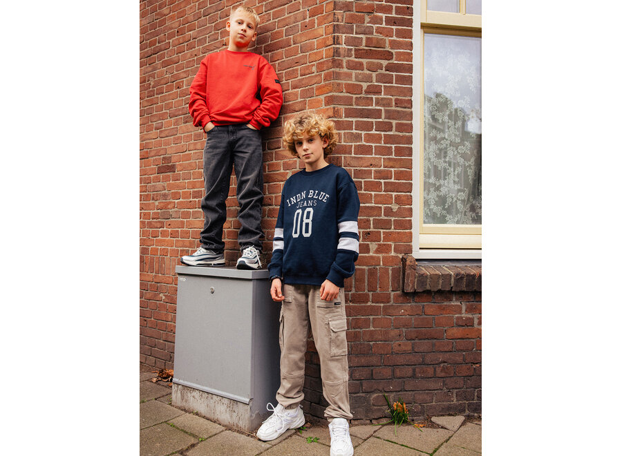 Loose Fit Sweat College Brush Deep Navy Jongens  Trui