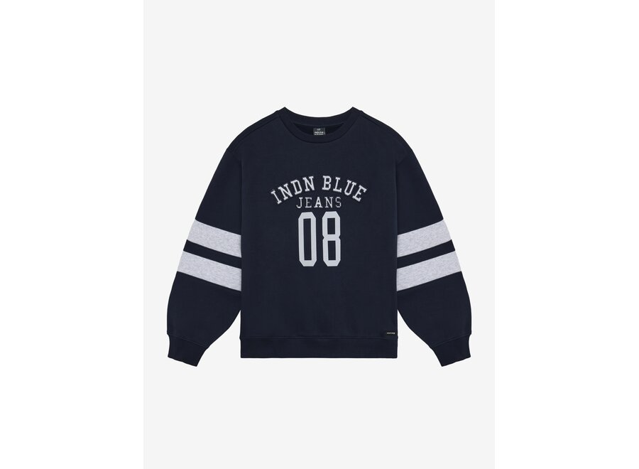 Loose Fit Sweat College Brush  Deep Navy Jongens  Trui