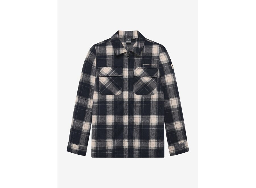 Shirt Jacket Zip Check  Antra Ash Jongens  Jasje