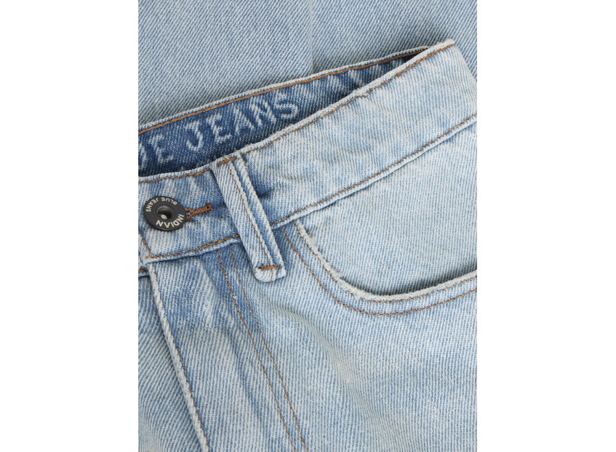 Baggy Straight Fit Blue Jeans  Light Denim Blue Jongens  Jeans