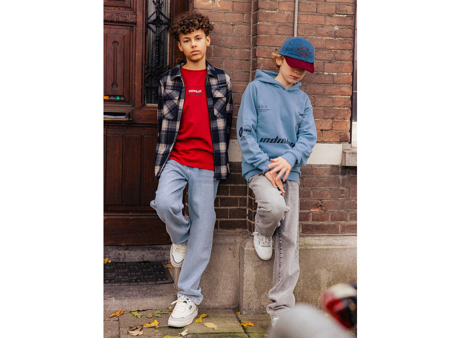 Baggy Straight Fit Blue Jeans  Light Denim Blue Jongens  Jeans