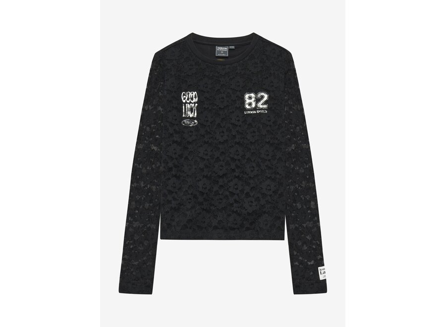 Longsleeve Lace   Black  Meisjes  Longsleeve