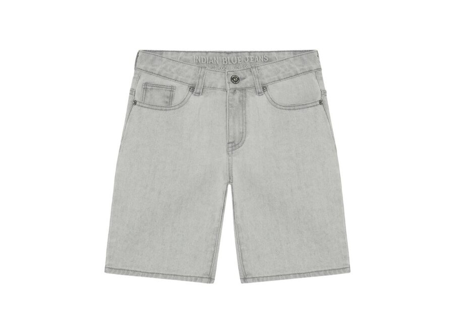 Wide Denim Short Col Jeans  Used Grey Denim Jongens Short