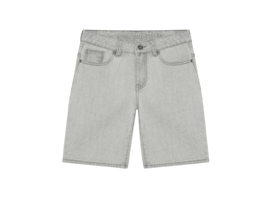 Wide Denim Short Col Jeans  Used Grey Denim Jongens Short