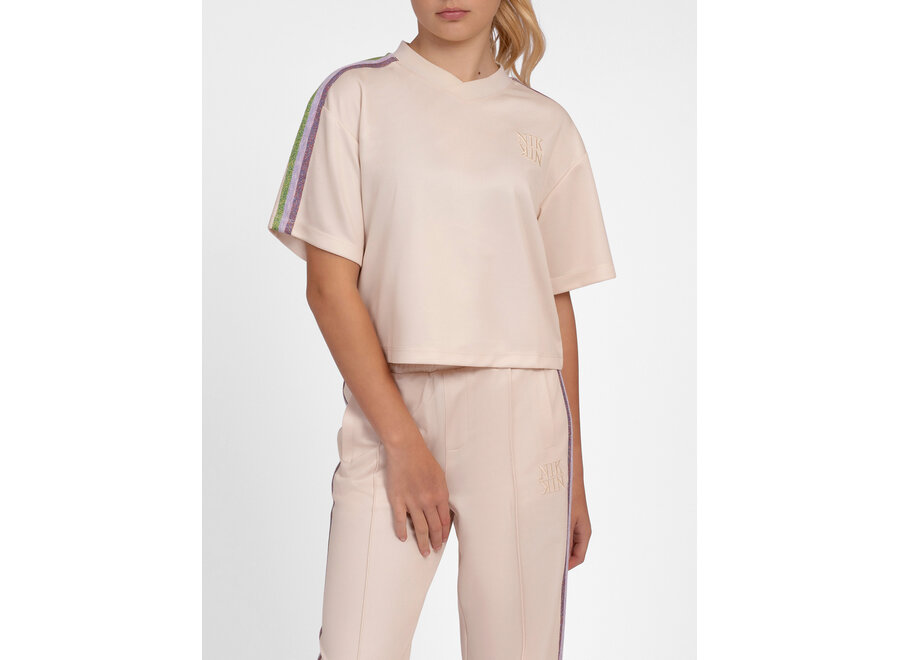 Sallie Track T-Shirt   Almond Milk Meisjes T-shirt