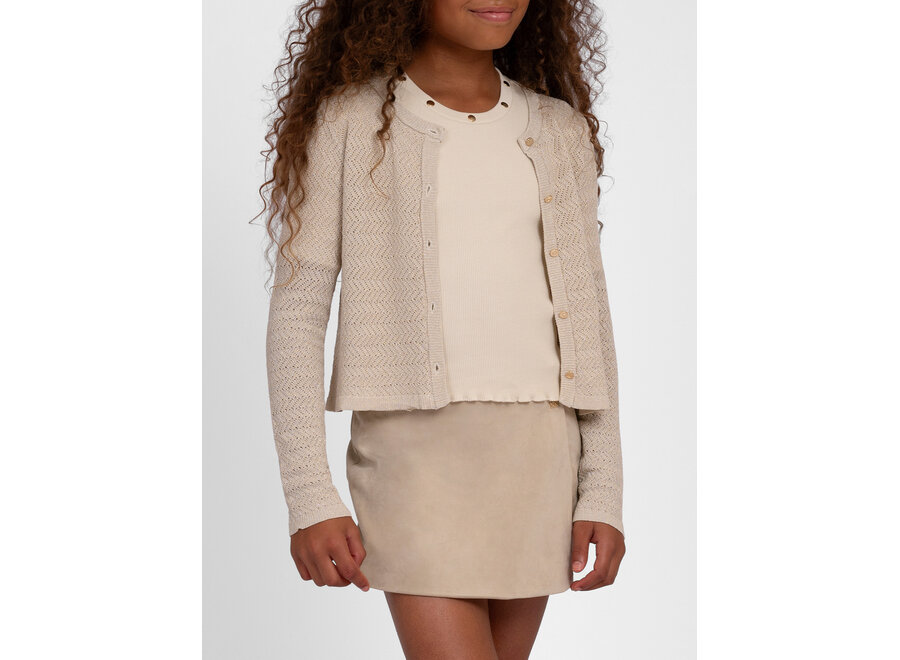 Siv Cardigan  Almond Milk Meisjes Vest