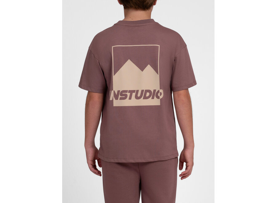 Neil Oversized T-shirt  Aubergine Brown Jongens T-shirt