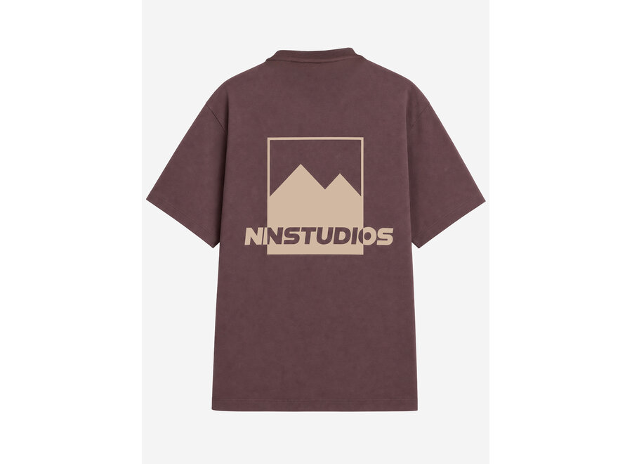 Neil Oversized T-shirt  Aubergine Brown Jongens T-shirt