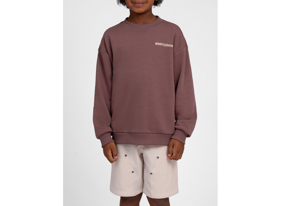 Neil Oversized Sweatshirt  Aubergine Brown Jongens Trui