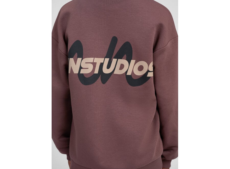 Neil Oversized Sweatshirt  Aubergine Brown Jongens Trui