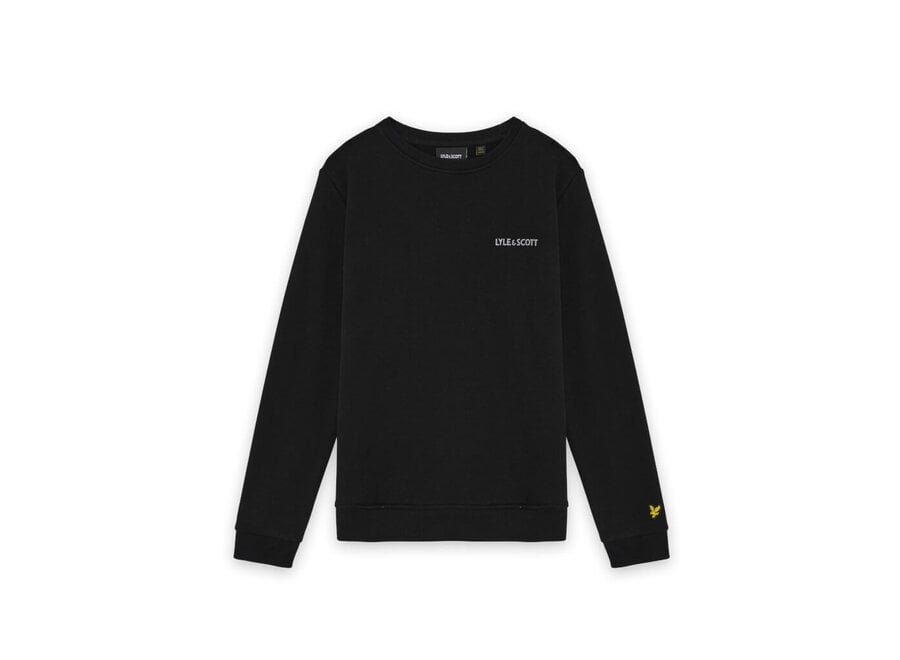 Logo Print Crew Neck  Jet Black Jongens  Trui
