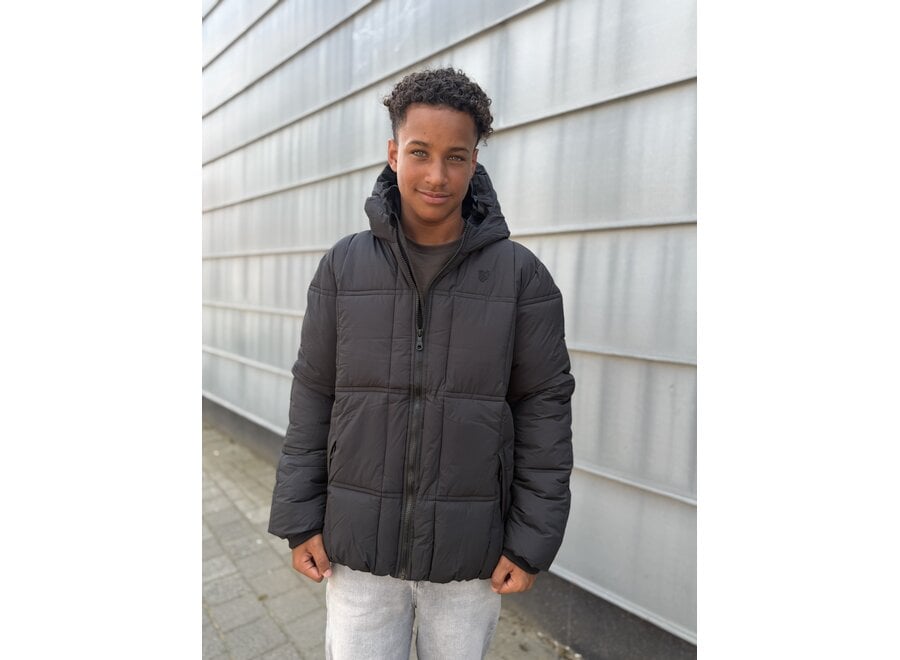 Tonal Eagle Padded Coat  Jet Black Jongens  Jas