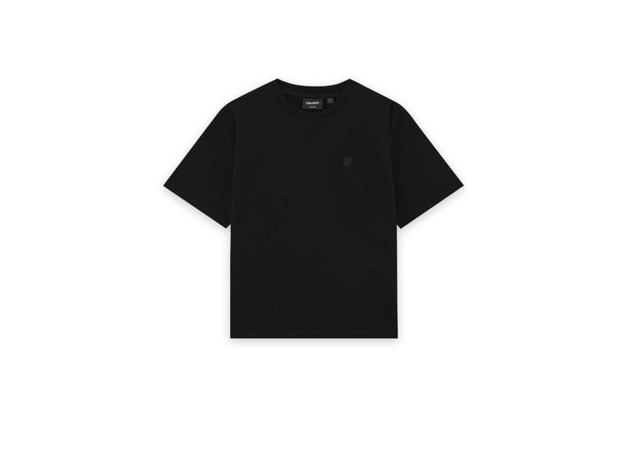 Tonal Heavy Weight Relaxed T-shirt  Jet Black Jongens  T-shirt