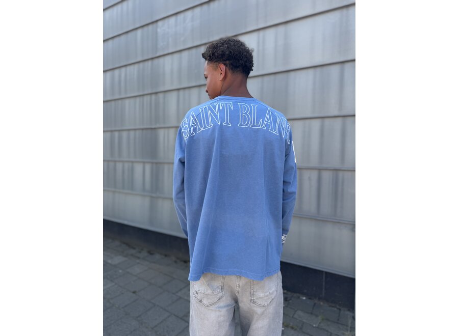 Multi Logo Raglan  Blue Jongens Longsleeve