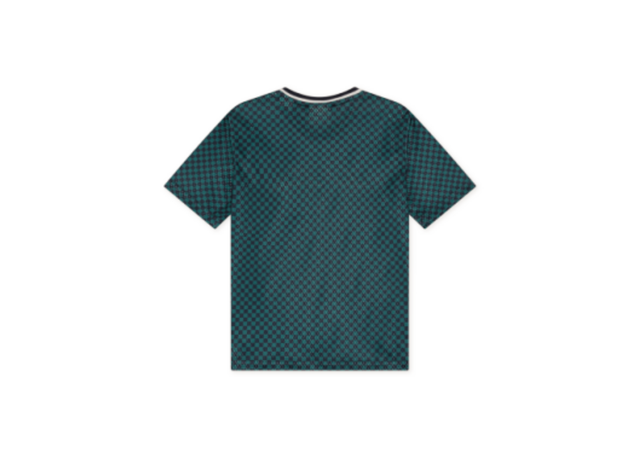 Check AOP Mesh T-Shirt KIDS  Mediterranea Green Jongens T-shirt