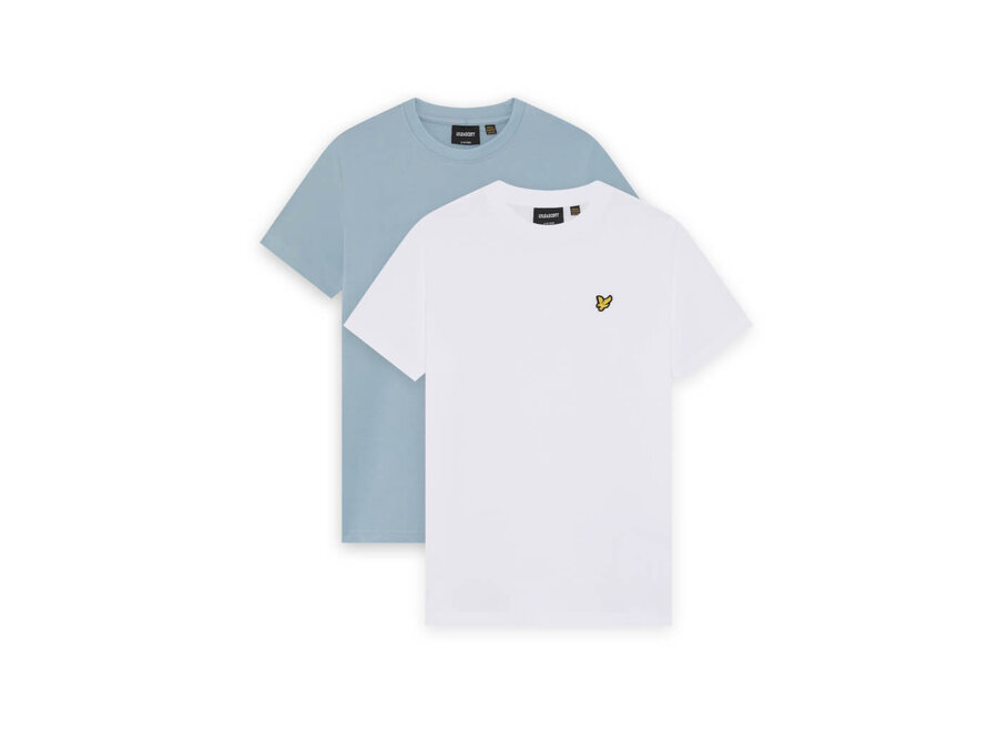 2-Pack Plain T-Shirt  White Jongens  Ondershirt