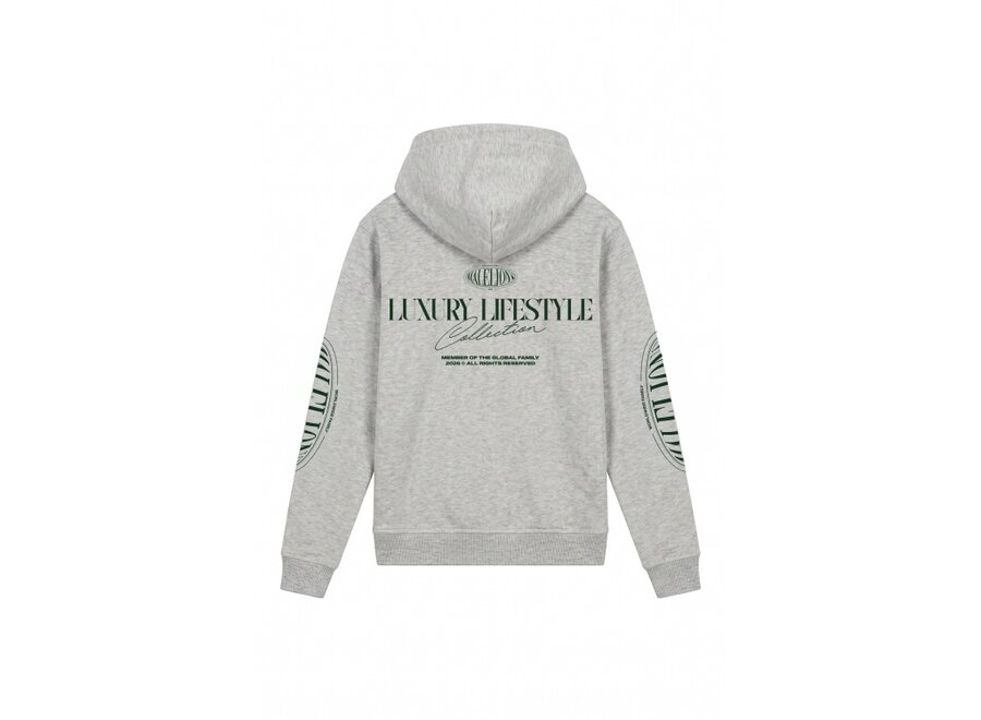 Malelions Junior Relaxed Lifestyle Zip Hoodie Grey Melange Jongens  Hoodie