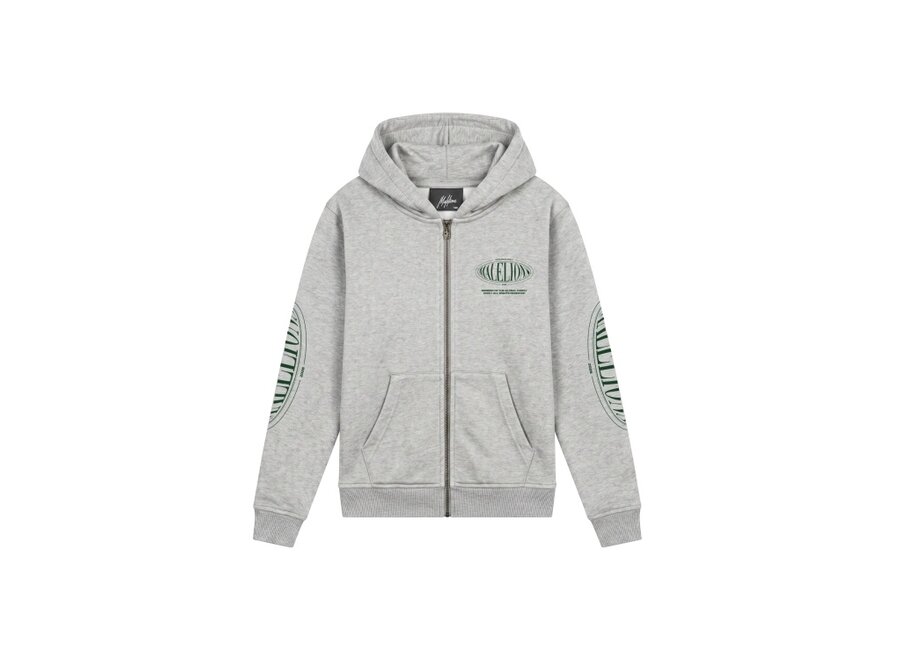Malelions Junior Relaxed Lifestyle Zip Hoodie Grey Melange Jongens  Hoodie