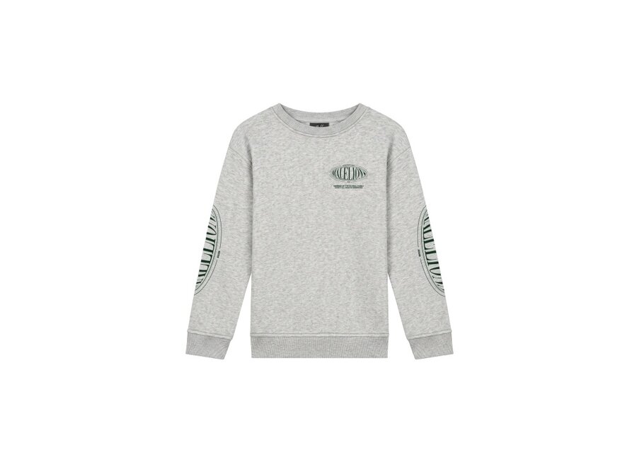 Malelions Junior Relaxed Lifestyle Sweater  Grey Melange Jongens  Trui