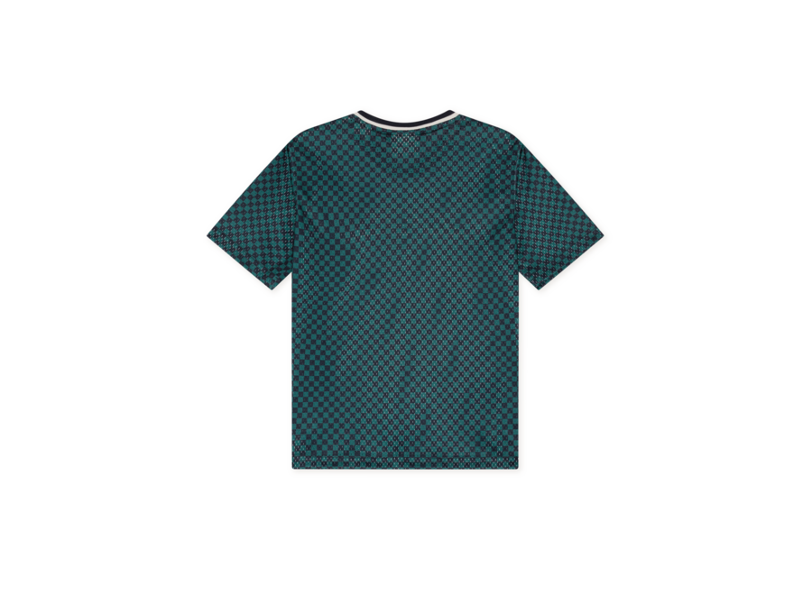 Check AOP Mesh T-Shirt KIDS  Mediterranea Green Jongens T-shirt