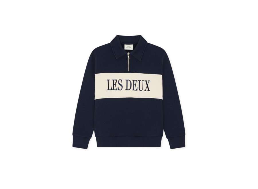 Zipper Rugby Sweatshirt KIDS  Dark Navy Jongens Trui