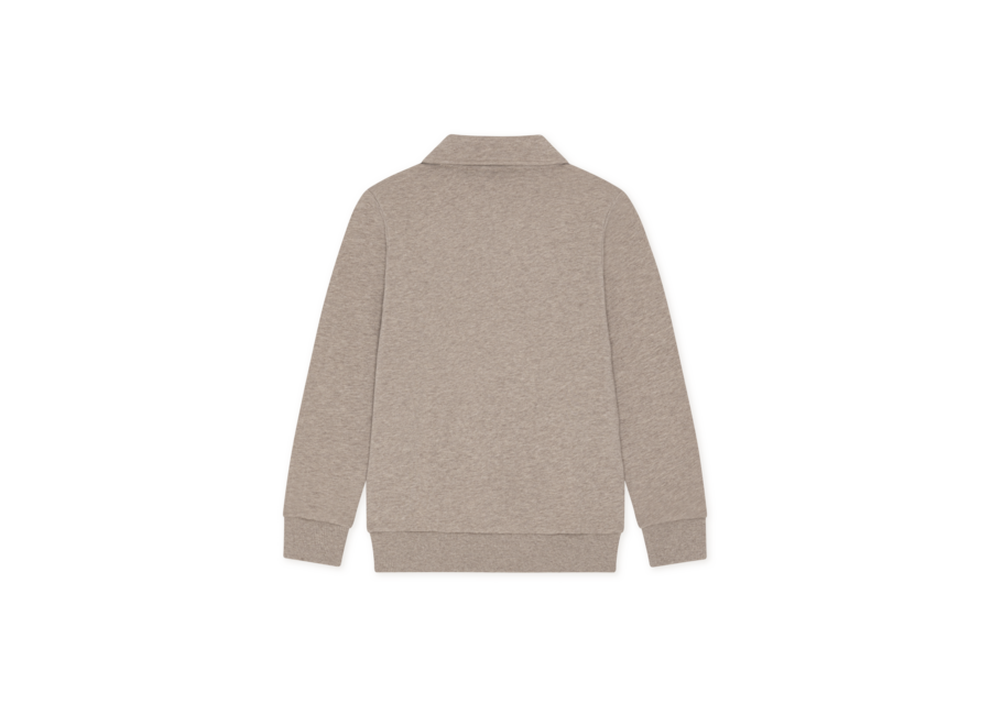 College Rugby Polo Sweatshirt KIDS  Dark Sand Melange Jongens Trui