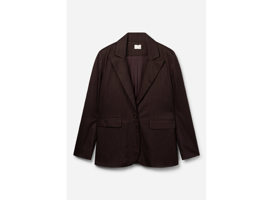 Kendal Pinstripe Vis 540 G Fudge Meisjes  Blazer