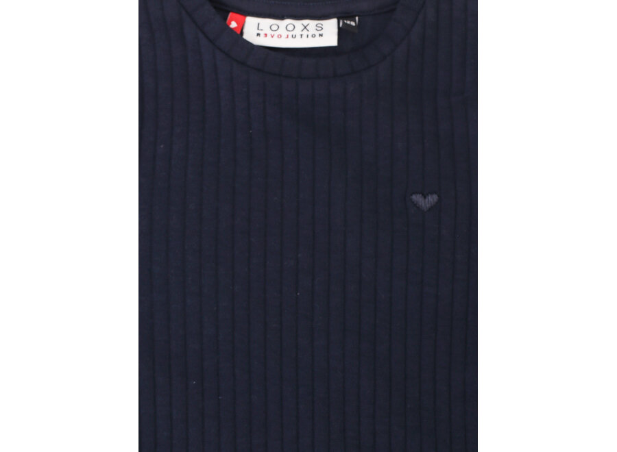 Little Rib Tee  Night Blue Meisjes T-shirt