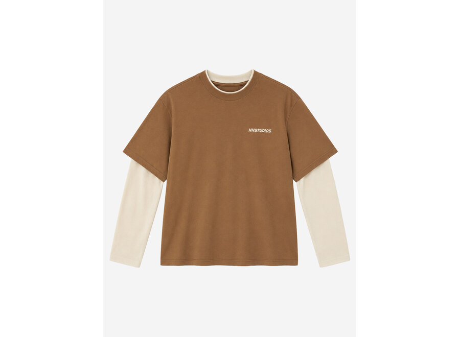 Ades Oversized T-Shirt  Caramel Brown Jongens Longsleeve