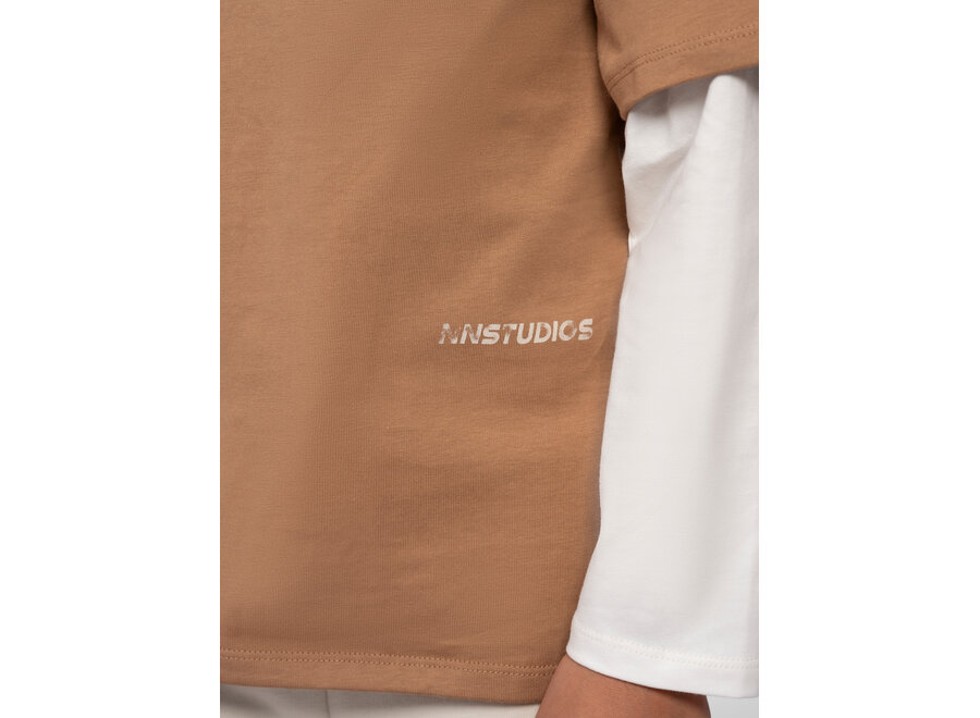 Ades Oversized T-Shirt  Caramel Brown Jongens Longsleeve