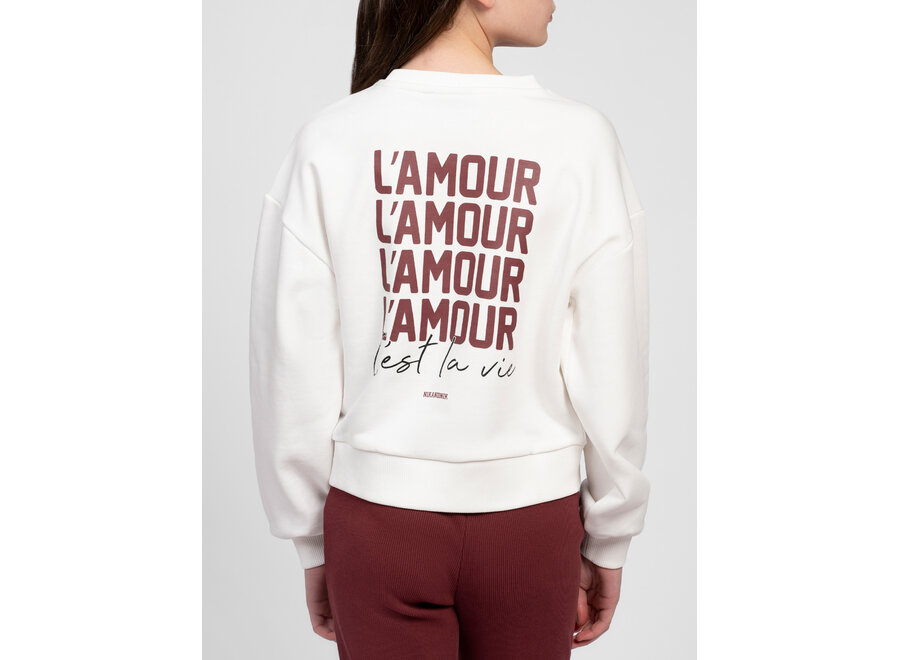L'Amour Sweatshirt  Off White Meisjes Trui