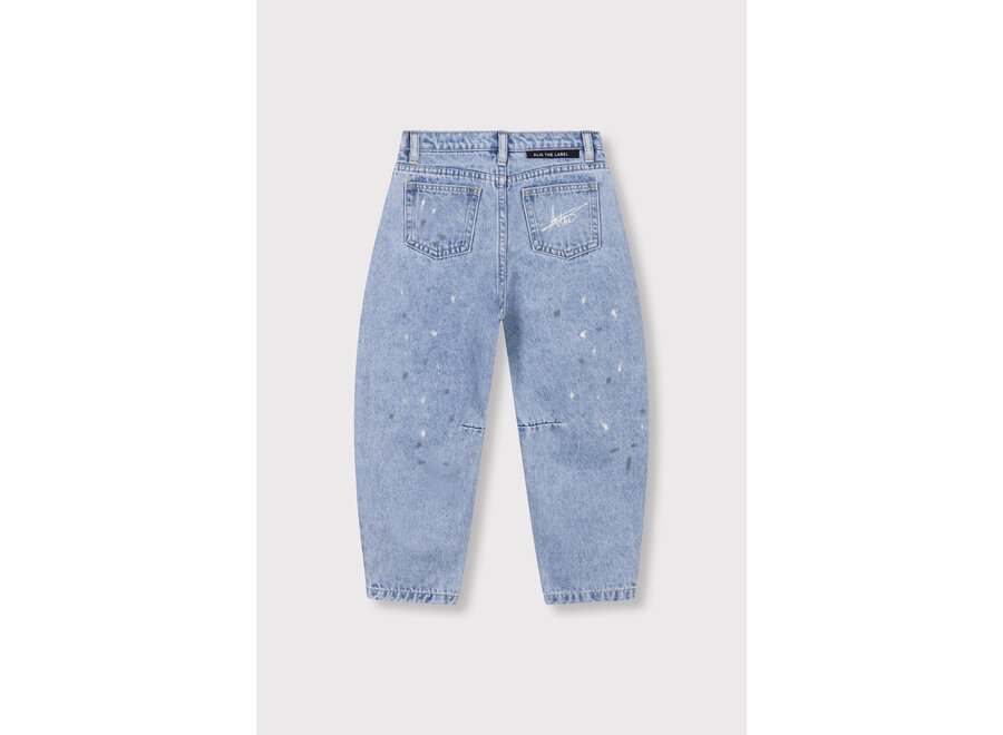 Kids Woven Painted Spots Denim Pants  Light Blue Denim Meisjes  Broek