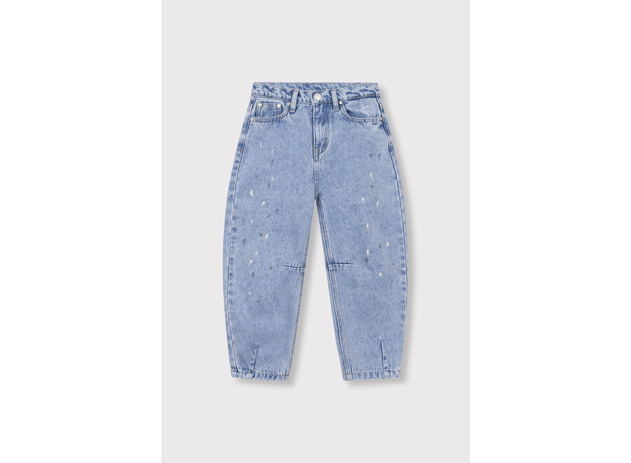 Kids Woven Painted Spots Denim Pants  Light Blue Denim Meisjes  Broek