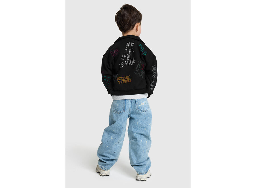 Kids Woven Painted Spots Denim Pants  Light Blue Denim Meisjes  Broek