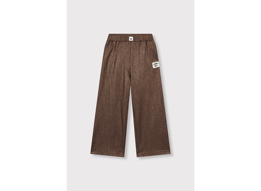 Kids Knitted Shiny Wide Leg Pants  Warm Brown Meisjes  Broek