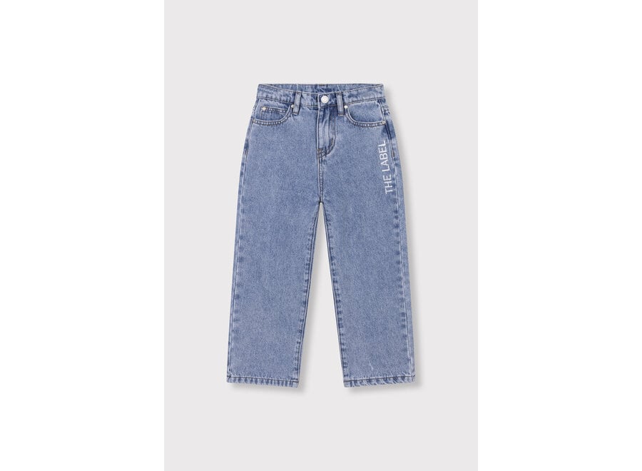 Kids Woven Flowy Denim Pants Mid Denim Blue Meisjes  Broek