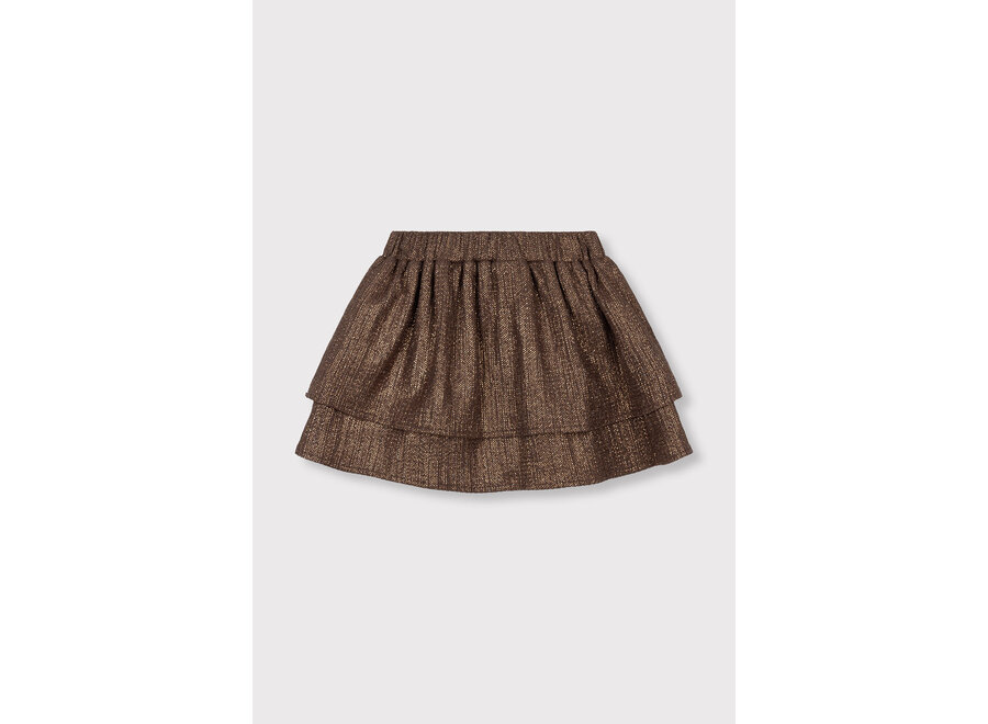 Kids Knitted Shiny Skirt  Warm Brown Meisjes  Rok