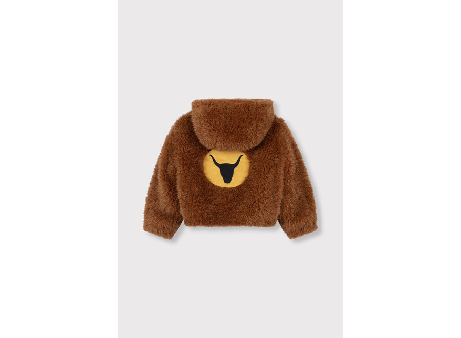 Kids Woven Fur Coat  Cognac Meisjes  Jas