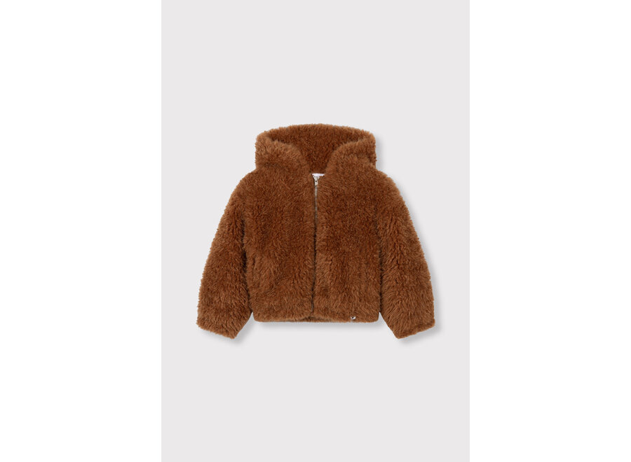 Kids Woven Fur Coat  Cognac Meisjes  Jas